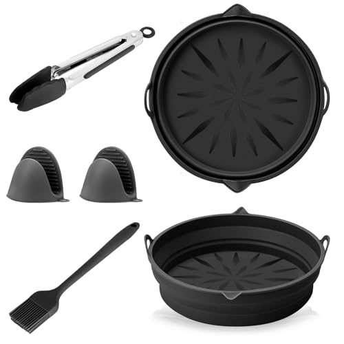 JJZGPP 2 Pièces Moule Silicone Air Fryer, 20cm Panier Friteuse Si...