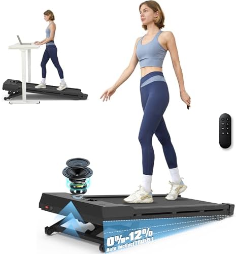 PACEROCKER Walking Pad Treadmill with 12% 9-Level Auto Incline, 4...