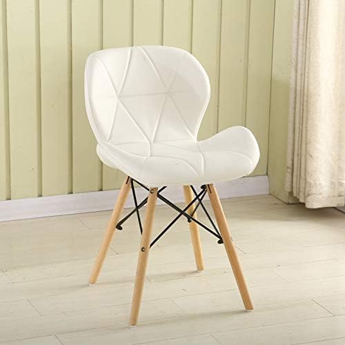 Sarco Misr Dining Chair with PU Leather Seat, Scandinavian Style, Natural Wood Legs, Orange (WHITE)