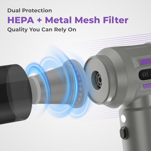 Image of Cordless Vacuum Cleaner for Car and Home Use | LED Flash Light | 16000 PA High Suction Power | 6000 mAH | BLDC Motor | HEPA Filter | 7 Addons | 1 Year Warranty