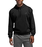 Adidas Men's Fleece Hoodie Pullover with Kangaroo Pocket, Black, Large