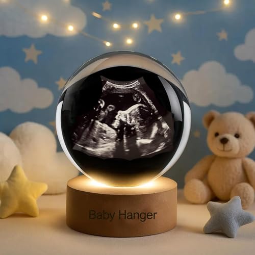 BBGDP Lámpara De Bola De Cristal Con Ecografía Personalizada: Recuerdo Personalizado De La Ecografía Del Bebé, Regalo For Anunciar El Embarazo, Regalo For Baby Shower, Luz Nocturna