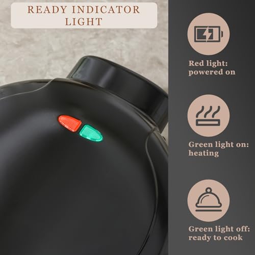 Electric Quesadilla Maker, 9.3'' Quesadilla Maker Non-Stick, Easy-Slice 6-Wedge Tortilla Cooker, Grilled Cheese Corn Flour Tortilla Snacks, Black- JK176 - Image 4