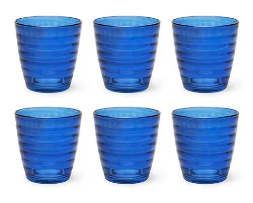 Excelsa Porto Cervo Set 6 Bicchieri Acqua, Blu, Vetro, Capacità 270 Ml.