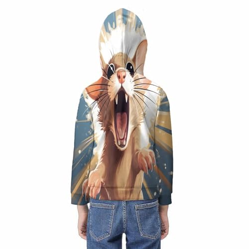 Sweat à capuche Souris 3D imprimé pour ado de 9-11 ans pull hiver