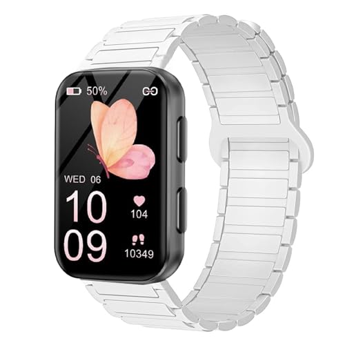 Lamshaw MorePro�X�}�[�g�E�H�b�`�o���h �N�C�b�N�����[�X�V���R���X�|�[�c�X�g���b�v �����p�r���v�o���h MorePro HM57 Air 2�X�}�[�g�E�H�b�`�ɑΉ� (�z���C�g�A20mm�T�C�Y�̃o���h)