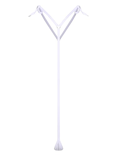 CHICTRY Womens Micro Bikini Jumpsuit T-Back Lace-up Mini Monokini One Piece Bathing Suit for Pool Party - White - One Size