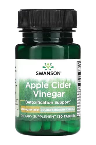 Swanson - Vinagre de sidra de manzana 200 mg | Alta dosis, apoya la digestión y el control de peso - 30 tabletas