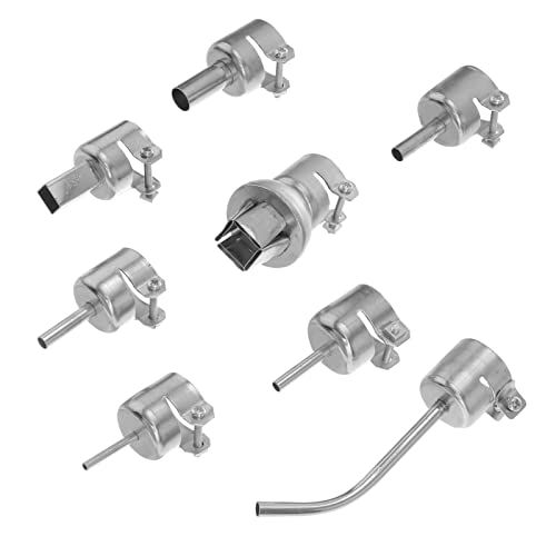 VILLFUL 8pcs Stainless Steel Heat Soldering Nozzle Hot Air Tools Nozzle for Soldering Tips Welding Accessories