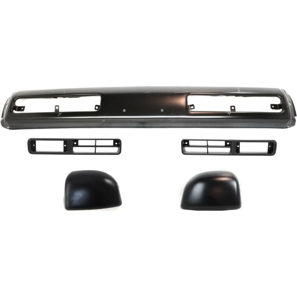 EIDZADK Kit Auto Body Repair Front for Nissan for Pickup 1995 for D21 1993-1994 Hardbody Truck (Steel,Painted Black) Without Mounting Bracket(S)-Assembly Bumper-Part Name 14286446 NI1002102