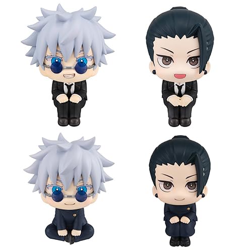 4pcs Geto Suguru Figure JJK Look Up Figure, 10cm Anime Figure Mini JJK Statue Model Cartoon Cake Topper Decoration Handmade Collectible Gifts for Fans