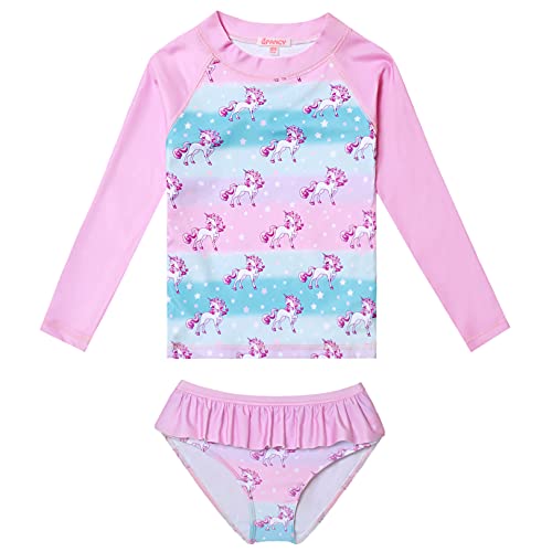 Image of QPANCY Girls Rash Guard Swimwear Swimsuit Bathing Suits UPF 50+ Sun Protection