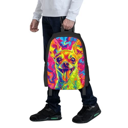 Bolso de día unisex ajustable estilo colorido Chihuahua para ordenador portátil 7