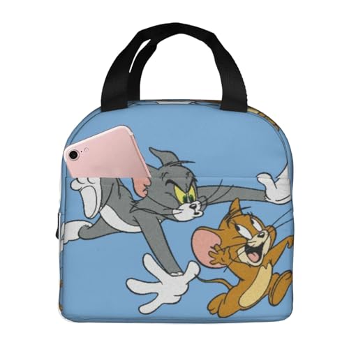 Bolsa de almuerzo de dibujos animados con cremallera, impermeable y reutilizable, para viajes, oficina, picnic, trabajo, B20