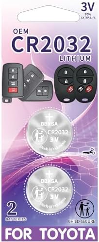 Amazon.com: 2 Pack CR2032 Key fob Batteries Replacement for Toyota ...