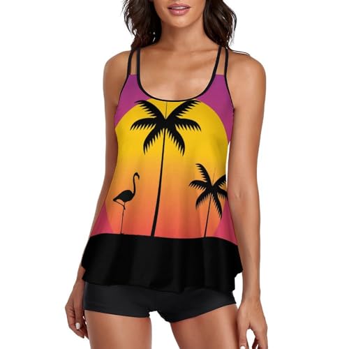 Maillot de bain tankini flamant rose : la solution confort avec shorty