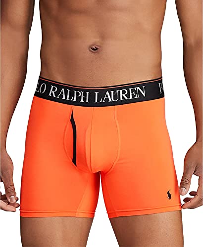 POLO RALPH LAUREN Men's 4D Flex Cooling Microfiber Boxer Briefs, Long Leg & Trunks Available, 3-Pack