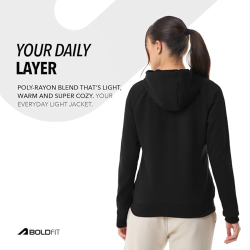 Image of Boldfit Sweatshirt for Woman Long Sleeve Hoodies for Women Full Zipper Winter Jacket for Woman Lightweight Winter wear for Women Stylish