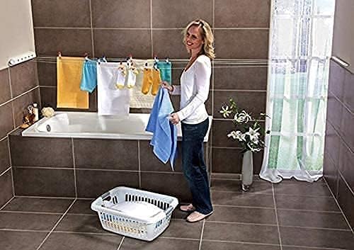 Image of Automatic Clothes Line Flexible Cloth Drying Rope Retractable Clothesline Foldable Wall Mount Hanger Telescopic Indoor Outdoor Rack for Heavy Duty Hotels Terraces (Pack of 1 pcs)