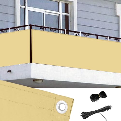 Ecran de balcon jaune sable pour protéger votre terrasse - 2