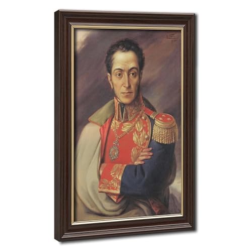 Toile Simon Bolivar 40,6x61 cm avec cadre suspendu facile à installer