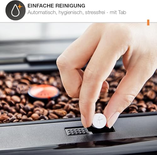 Foto von KRUPS Evidence One Kaffeevollautomat mit Milchschlauch, One-Touch-Cappuccino, 12 Getränkespezialitäten, 2-Tassen-Funktion, Farbdisplay, Kaffeemaschine, TÜV-Siegel, Schwarz, EA895N10
