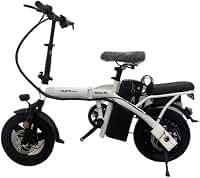 Bicicleta Elétrica Dobrável Adulto Branco, Modelo Portátil e Resistente, Fácil de Transportar e Armazenar