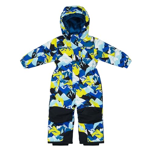 JAN & JUL Waterproof Insulated Toddler Snow Suit, Boys' Windproof Ski Suit for Winter (Neon Peaks, Size 2T)