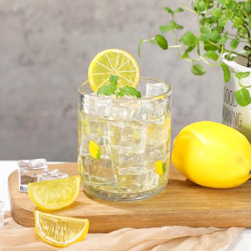 Image of SiliFine 1 Pcs Lemon Icon Juice Glasses - 14oz Yellow Lemon Stemless Wine Drinking Coffee Glass Cup for Summer Party Supplies & Gift
