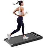 Aidoly Walking Pad Under Desk Treadmill, Portable Compact Electric Walking Treadmill with Remote Control & LED Display for Home Office, Quiet Fitness Machine, Black
