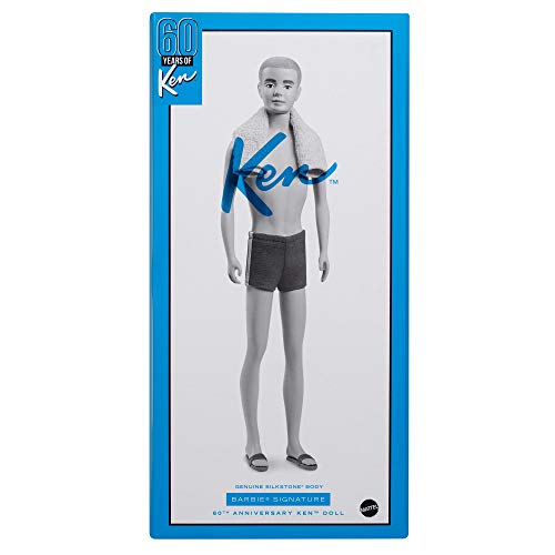 Barbie GTJ89 - Barbie Signature Ken 60th Anniversary, Neuauflage der Originalpuppe (ca. 30 cm groß) mit Silkstone-Körper und Armband, für erwachsene Sammler – Bild 8