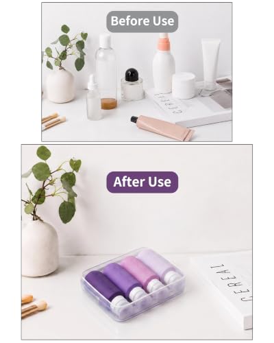 Image of Gemice Travel Bottles for Toiletries, Tsa Approved Travel 6oz Size Containers with Clear Bag, BPA Free Leak Proof Travel Tubs Refillable Liquid Travel Accessories for Cometic Shampoo Lotion