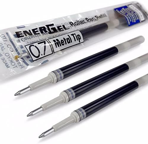 4 x PENTEL Energel 0.7mm Refill Metal Tip black