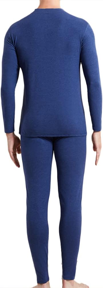 HSQSMWJ Men's Ultra Soft Thermal Underwear Set Stretchy Thin Long Johns Top & Bottom L-3XL