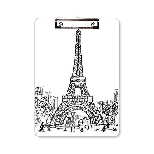 Porte-bloc carré Tour Eiffel A4 support écriture rigide bureau