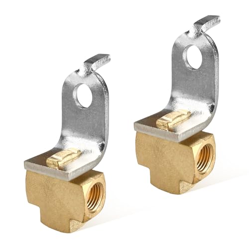 Fkewp 2 PCS 3-Way Brake Line Tee, Brass Inverted Flare Fitting with Mounting Bracket for 3/16