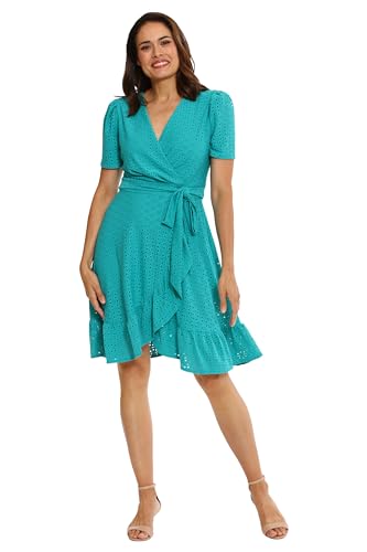 Image of London Times Women's Summer Ruffle Short Dress | Cocktail Dress for Women | Petite Dresses for Women Party