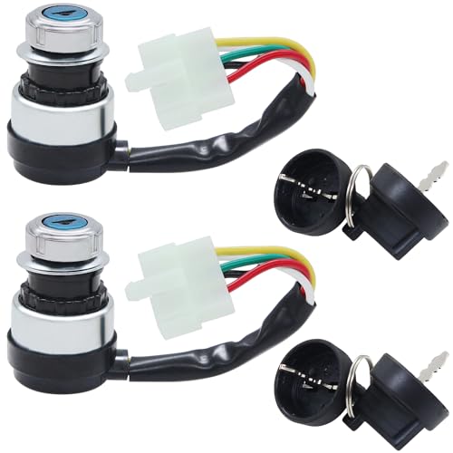 Amavoler 2 PCS 5 Wire 5 Pin Ignition Key Switch