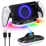 PS Portal 用充電スタンド PS5 Portal リモートプレーヤー 充電ドック 過充電防止 LEDライト付き 取り外し可能なType-Cアダプタ 取付簡単 省スペース PSポータル 周辺機器 アクセサリー