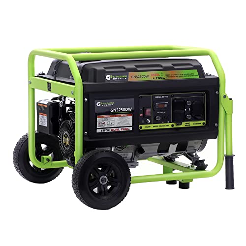 Green-Power America 5250W Dual Fuel Portable Generator - Gas or Propane Powered - Heavy-Duty 223cc...