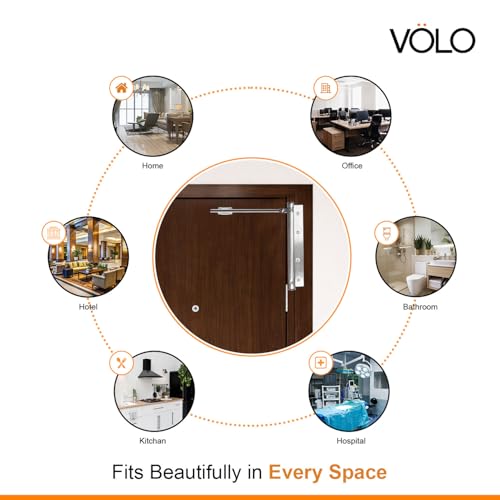Image of VOLO Spring Door Closer Stainless Steel | Automatic Door Closing for Wooden, Residential & Commercial Doors | Durable Fitting Set Included | Pack of 1