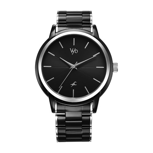 Fastrack Vyb Phantom Quartz Analog Black Dial Silver + Black Sheet Metal Strap Watch for Men-FV30005KM02W (B0DDK9XS2M) Amazon Price History, Amazon Price Tracker