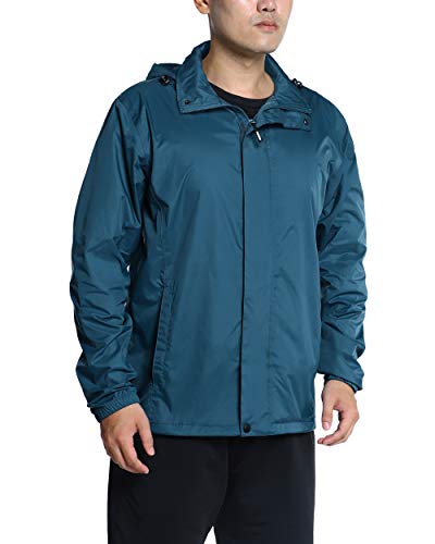 Outdoor Ventures Men's Lightweight Raincoat Packable Rain Jacket Waterproof Raincoat with Hood Active