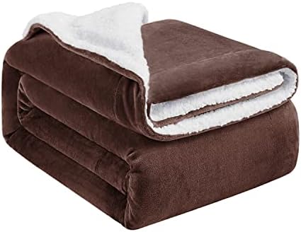 Oxford Homeware Sherpa Fleece Blanket Reversible Throw Blankets Soft Fluffy Thick Blankets Microfiber Plush Blanket for Bed, Couch (Silver, Single (130 x 150 Cm))