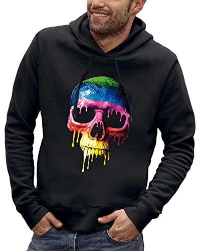 Sweat à capuche crâne fluorescent visible dans le noir peinture fluo
