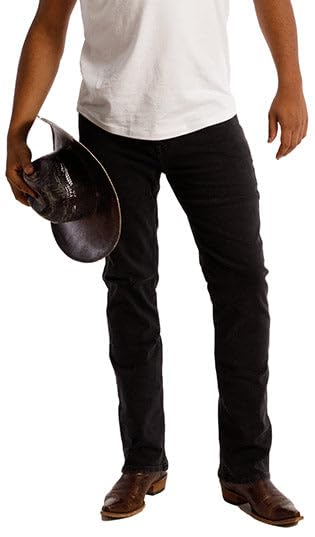 The Perfect Jean TPJ Mens Bootcut Fit Jeans OG Stretch Denim| (Steel - Faded Black 36Wx28L)