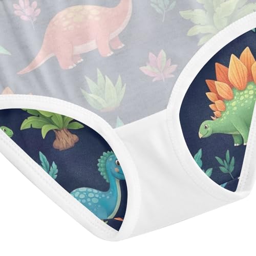 Cartoon Dinosaurs Girls Panties, Toddler Briefs, Girls' Cotton Brief Underwear, 2–8 Years4