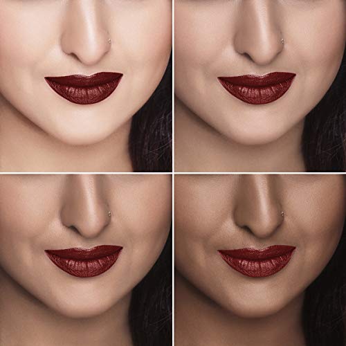 Image of MyGlamm POSE HD Lipstick-Burgundy (Brown)-4 gm | Matte Lipstick | Enriched with Moringa oil & Vitamin E | Long-lasting & Moisturising