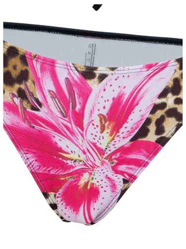 Verdusa Women's 3 Piece Swimsuits Metal Leopard Floral Halter Backless Beach Vacation Bikini Sets with Cover Up Skirt4