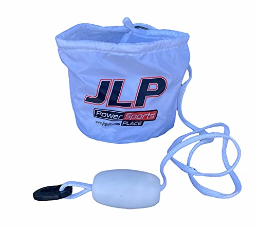 JLP Anchor Bag Intended For All Marine Personal Water Craft PWC Jet Ski Sand Anchor Bag Small Boats with Rope Float, and Hook Waverunner VXR SHO VX Super Jet Blaster Venture GP GRP LX Bag Anchor White
